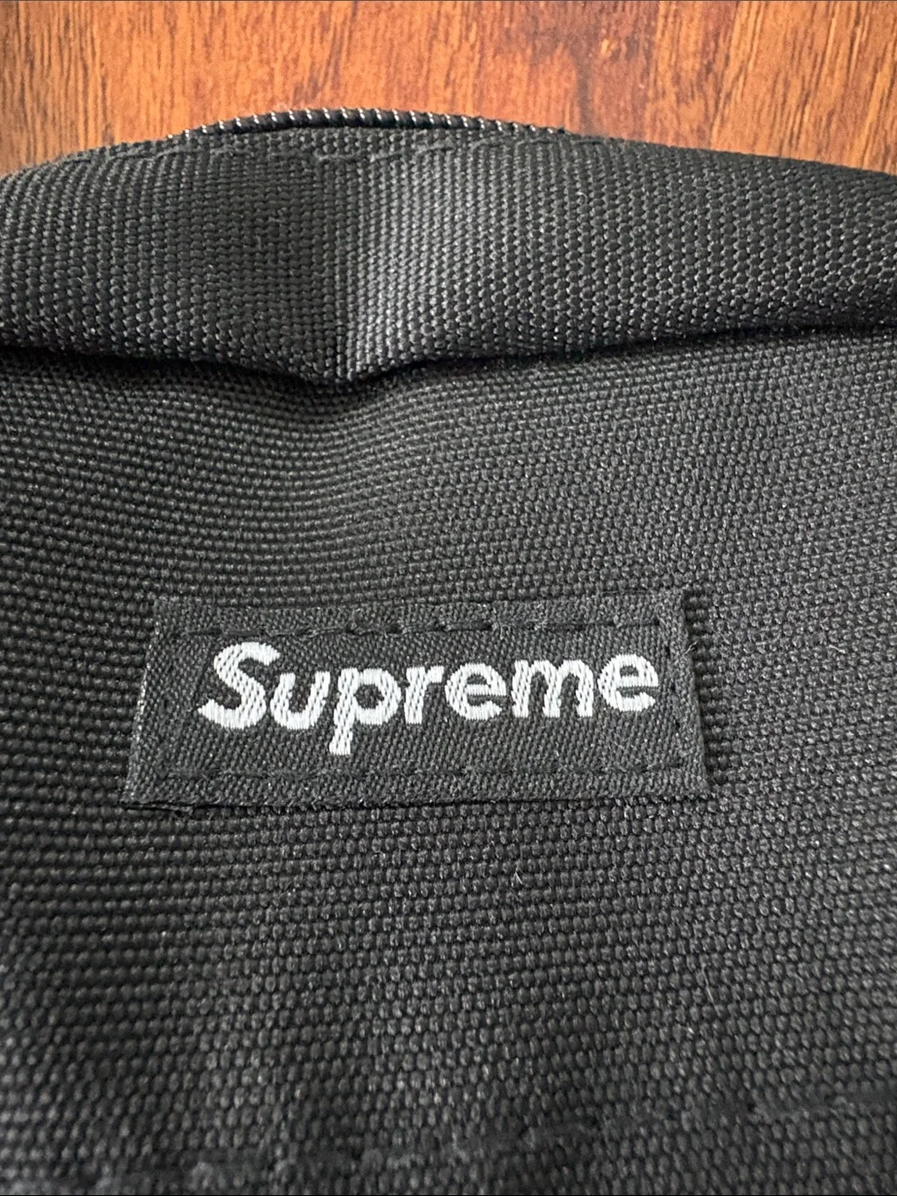 Supreme Black Crossbody Shoulder Bag with Branded Strap
